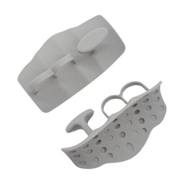 Imagem de Pegciuho Greias de ginástica 2x para luvas de exercícios de levantamento de peso Proteção à mão Silicone Non Slip Botts Grips de mão para calistenia, Cinza