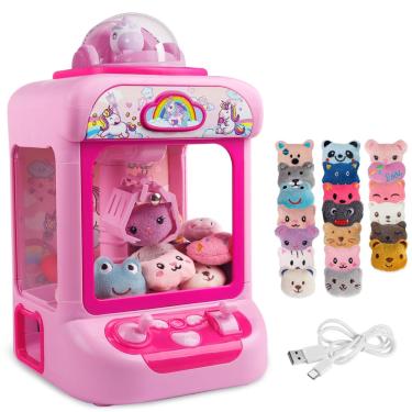 Imagem de Claw Machine TingYuli Unicorn Mini Vending com 20 brinquedos de pelúcia