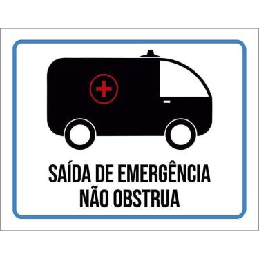 Imagem de Placa Saída De Emergência Não Obstrua 27X35