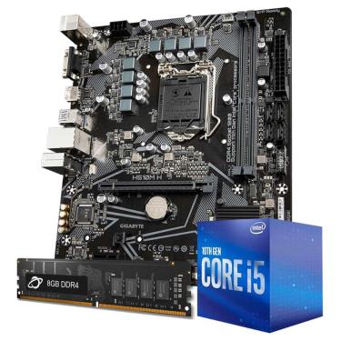 Imagem de Kit Upgrade Processador Intel Core i5 10400f + Placa Mãe Gigabyte H510M-H + Memória 8GB DDR4
