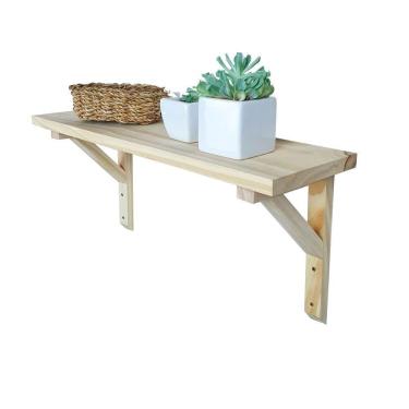 Imagem de Prateleira Com Mão Francesa Chapecó 27a X 60l X 19p Em Madeira De Pinus Natural