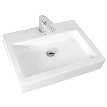 Imagem de Cuba Sobrepor De Cerâmica Para Banheiro/lavabo 63x47x11 Cm