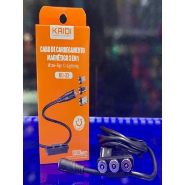 Imagem de Cabo Kaidi Magnetico 3 in1 V8 Tybe C E Iphone KD-33 1M