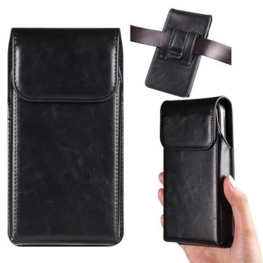 Imagem de Ephoou Capa de couro com clipe de cinto para iPhone 16 Pro Max/15/14/13, Samsung Galaxy S25 Ultra/S24/S23, Galaxy Z Fold 6/5/4 [fecho magnético] para atividades ao ar livre, trabalho e viagens