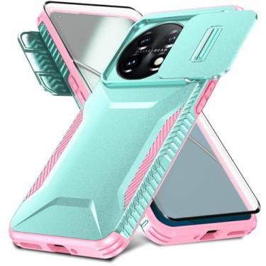 Imagem de Asuwish Capa de telefone para OnePlus 11 5G com protetor de tela de vidro temperado e capa de câmera deslizante híbrida robusta à prova de choque acessórios para celular One Plus11 1 Plus 1plus11 One+