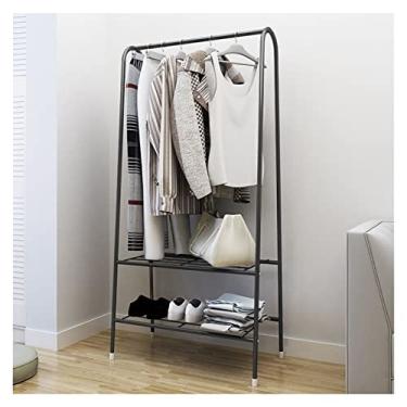 Imagem de Cabideiro organizador de roupas de ferro rack de roupas chão quarto cabideiro de roupas domésticas rack de secagem de roupas internas e externas chapéu e guarda-chuva (cor: 3)