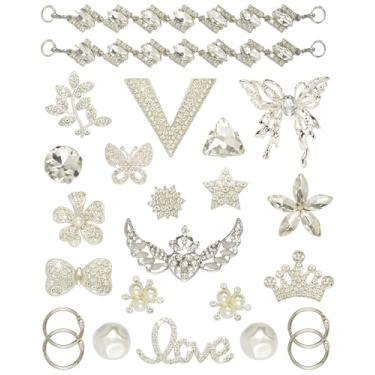 Imagem de CTLUUT Conjunto de correntes de pingentes de sapatos brilhantes para mulheres, adultos, adolescentes, meninas, como presente, joias fofas, acessórios para decoração de sapatos com bolhas, tamanco,