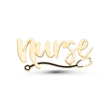 Imagem de Dr's gift Alfinetes de esmalte de enfermeira, broche de ouro para enfermagem, broche de enfermeira, design de crachá de lapela médica para uniformes, presentes, joias para enfermeiras, estudantes de