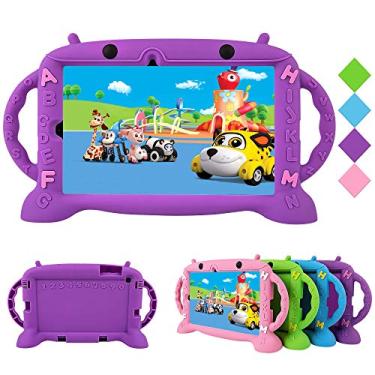Imagem de CHIN FAI Capa infantil para Galaxy Tab S6 Lite 2020 P610 P615, capa de robô de silicone macio para crianças com suporte para caneta para Samsung S6 Lite 10,4 polegadas (roxa)