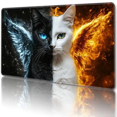 Imagem de MTG Playmat Magic Card Playmat Games Mat,TCG & CCG Card Games PlayMat with Free Storage Bags Size 24 x 14 Inches (No with Zones,Cat)