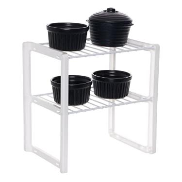 Imagem de Rack Organizador Pequeno de Objetos para Armário Aramado Branco com Branco