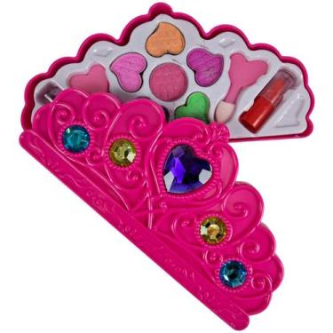Imagem de Kit de maquiagem infantil criança batom sombra coroa - Super brinquedo