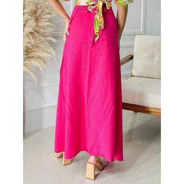 Imagem de A-Lows A&L Saia envelope feminina com forro de viscolinho, Pink, 36-44