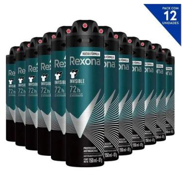 Imagem de Kit com 12 Desodorantes Rexona Men 150ml, Invisible