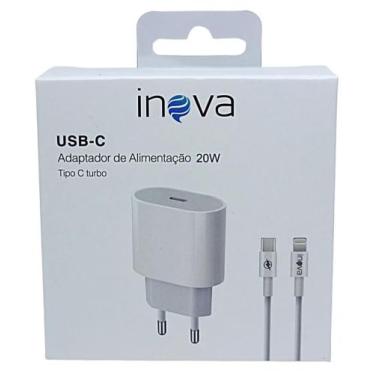 Imagem de Carregador Compatível P/ iPhone iPad Tipo-c Turbo 20w + Cabo - Inova