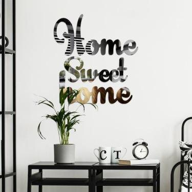 Imagem de Espelho Decorativo Home Sweet Home Prata - Inove Papéis de Parede