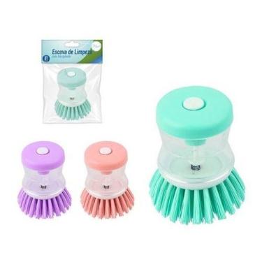 Imagem de Kit 6 Escovas Lava Louças C/ Reservatório E Dispenser - Atacado - WCAN