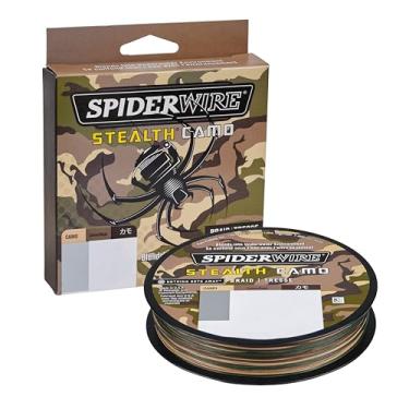 Imagem de SpiderWire Linha de pesca trançada camuflada Stealth, 29,5 kg | 29,4 kg, 300 jardas | Linha de pesca de 274 m, adequada para ambientes de água salgada e de água doce