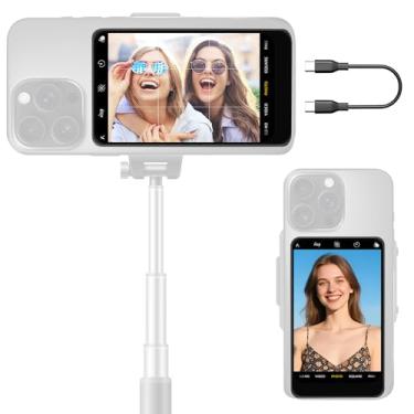 Imagem de SYNCO Monitor de selfie XView M4 Vlog, baixa latência de 40 ms, suporte magnético forte, tecnologia P2P, sem necessidade de WiFi, controle remoto Bluetooth, bateria 3H, companheiro de selfie ideal