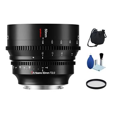 Imagem de 7artisans Lente cinematográfica profissional com moldura completa T2.0 de 50 mm para câmera sem espelho Sony E Mount A6000 A6300 A6400 A7C A7SII A7MII A7MIII A7MIII A7MIV A9 A7RII A7RIII