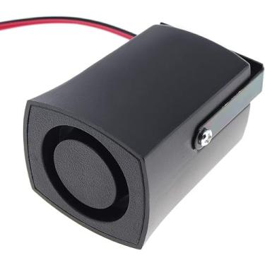 Imagem de DriSentri Sirene de alerta, 12-24 V, preto, 6 tons, alarme de carro, buzina de sirene de aviso automático para motocicleta, carro, veículo