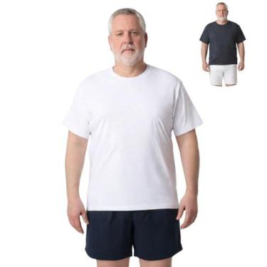 Imagem de Kit 2 Camisas Masculina Manga Curta Plus Size Malha Fria - Genérica, B