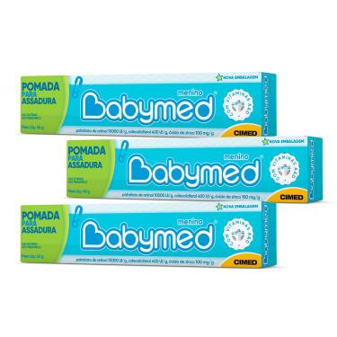 Imagem de Kit com 3 Babymed Pomada Azul 45g cada