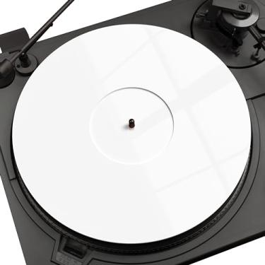 Imagem de PRO SPIN Tapete giratório de acrílico branco – Tapete para toca-discos vintage de vinil de 30,48 cm – capa antiestática, reduz o ruído e sons de estática e poeira – qualidade de graves mais apertada, tapete para toca-discos