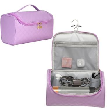 Imagem de Dongawin Capa estilo shark flex – bolsa de viagem de couro premium para airwrap Dyson e secador de cabelo de tubarão, impermeável e fácil de limpar com acolchoamento macio de 360°, bolsa de viagem