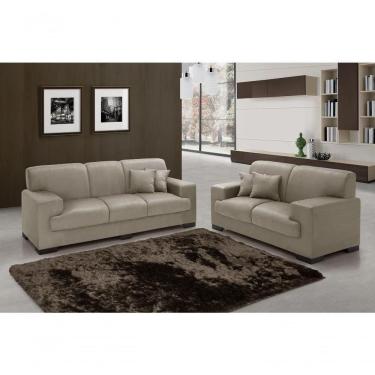 Imagem de Sofá Manu Conjunto 2 E 3 Lugares Clássico Fixo Confortável Sala Império Chocolate 377