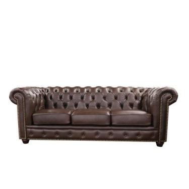 Imagem de Sofá 3 Lugares Maísa 235cm Couro Capuccino - Sallar Home