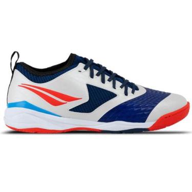Imagem de Chuteira Futsal Penalty Max 1000 Ecoknit - Branco e Azul, 41