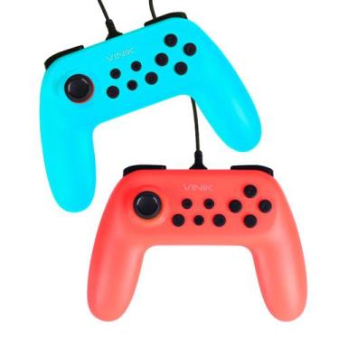Imagem de Kit com 2 Controles para Nintendo SWITCH com Fio USB Modelo NS Color -