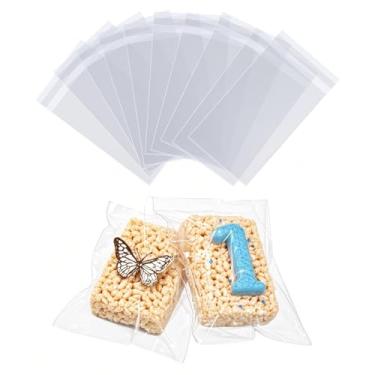 Imagem de TEMLQPACK 200 unidades de sacos de celofane de 10 x 15 cm para biscoitos, sabão, oreos cobertos de chocolate, macarons, brownies, trufas. Sacos de violoncelo de presente de doces para lembrancinhas de