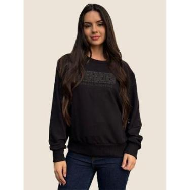 Imagem de Blusão Moletom Logo Solar Texturizado Colcci Cor:;Tamanho:PP-Feminino