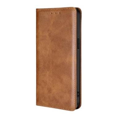 Imagem de LYJSMGZ Capa de couro para iPhone 16E, capa de telefone carteira masculina e feminina, compartimentos para cartões, fecho magnético, capa flip em pé, proteção contra quedas, laranja, 16E