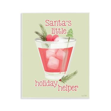Imagem de Stupell Industries Design artístico de placa de parede para bebidas, ajudante de Natal do Papai Noel por House Fenway, 28 x 35 cm