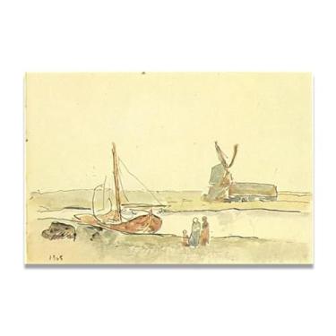 Imagem de A Boat On The Canal Diego Rivera Murals – Arte do Realismo Socialista Mexicano, Muralista do Século 923, Coleção Clássica do Museu de Nova York para Decoração de Casa 40 x 60 cm