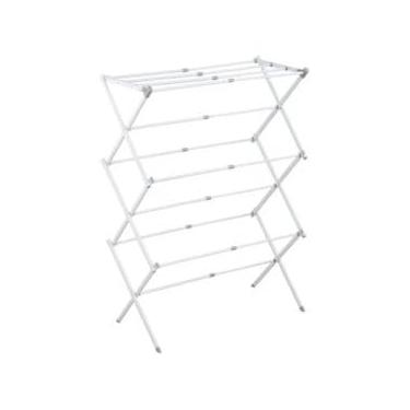 Imagem de Varal Vertical Retrátil de Chão, 103 cm x 37 cm x 40 cm, Branco e Cinza, 11 Varetas, Suporta 10 kg