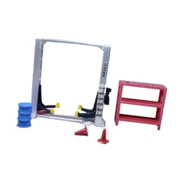 Imagem de menolana Diorama em escala 1/64, acessórios para garagem, oficina mecânica, contêiner, cones de trânsito, modelo de cena, móveis, ferramenta de manutenção de, Elevador Argent