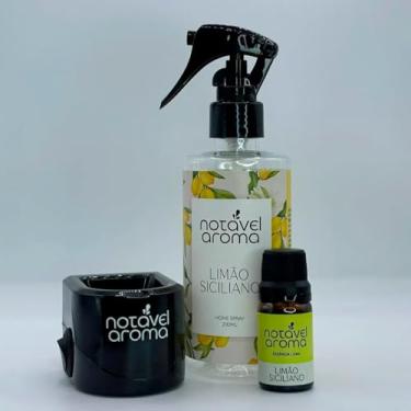 Imagem de Kit Home Spray Aromatizador Difusor Eletrico Essencia Concentrada 10ml (PRETO, LIMÃO SICILIANO)