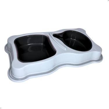 Imagem de Kit Comedouro Bebedouro Pet Cachorro Gato 750/550ml(Preto)