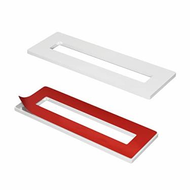 Imagem de Maçaneta deslizante de alumínio para porta de celeiro HRX STQ, borda autoadesiva para portas de armário de bolso - sem parafusos, descasque e cole, kit completo - pacote com 2 - branco