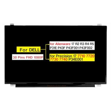 Imagem de POBRIDA Tela Lcd De Substituição 17,3" Para Dell Alienware 17 R2 R3 R4 R5 P31E P43F P43F001 P43F002 Precision 7710 7720 7730 7740 P34E001, Resolução Fhd 1920 X 1080, 30 Pinos (Não Hd+)