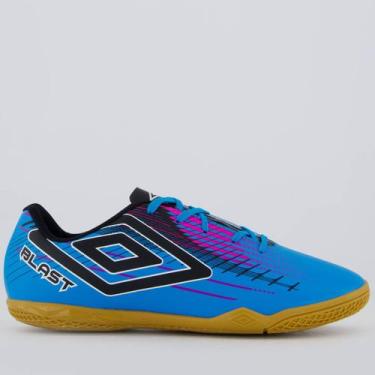 Imagem de Chuteira Umbro Blast Futsal Azul e Rosa, 41