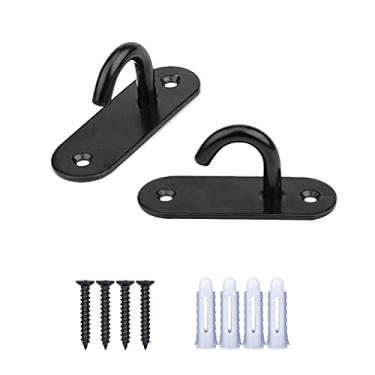 Imagem de Jomihoney Ganchos de teto resistentes de aço inoxidável com parafusos e âncoras de plástico, suporte de parede, placa de olho, gancho superior para pendurar na rede de ioga, baloiço, barco, saco de