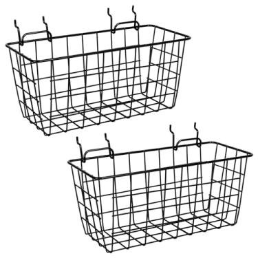 Imagem de G.CORE Pacote com 2 cestas de Pegboard, ganchos de prateleiras de metal para quadros de pinos de 1/20.3 cm 1/10.2 cm, conjunto de cestos de quadro de pinos - Organizar ferramentas acessórios de