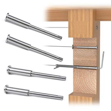 Imagem de Muzata Conjunto de 20 conjuntos de trilhos de cabo invisível de 1/8" tensor Swage T316 oculto, parafuso prisioneiro rosqueado de aço inoxidável para 2" x 2" 4" 4" x 4" Madeira Metal Deck Deck Deck Corrimão CR52