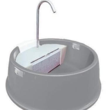 Imagem de Fonte de Água para Gatos com Filtro, Cinza, Design Moderno, Bebedouro Automático