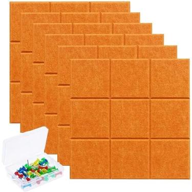 Imagem de Azulejos De Placa De Feltro Palace Grid Autoadesivos Com 35 Pinos, Quadro De Mensagens Quadro De Avisos (cor: Roxo), Purple, 30 x 30 cm